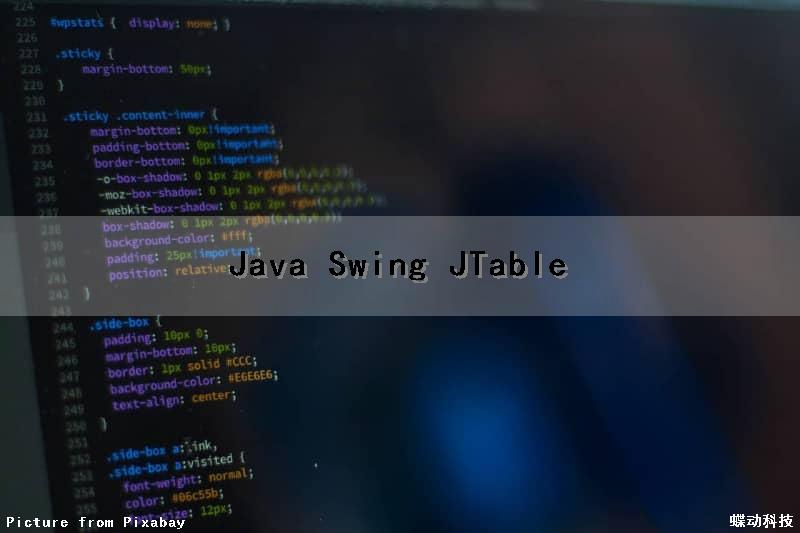 Java Swing JTable