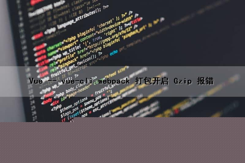 Vue -- vue-cli webpack 打包开启 Gzip 报错