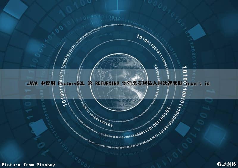 JAVA 中使用 PostgreSQL 的 RETURNING 语句来实现插入时快速获取 insert id