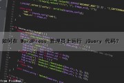如何在 WordPress 管理员上运行 jQuery 代码？（wordpress管理app）