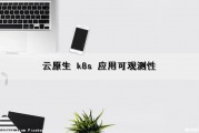 云原生 k8s 应用可观测性（云原生与k8s）