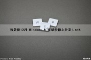 报告称12月 Windows 8 市场份额上升至1.64%