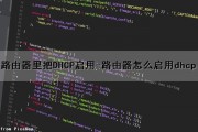 路由器里把DHCP启用-(路由器怎么启用dhcp)（路由器如何启用dhcp）
