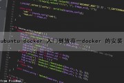 ubuntu-docker 入门到放弃（一）docker 的安装（ubuntu安装docker教程）